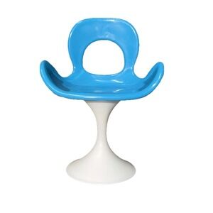 Mattel Barbie/ Ken Tulip Egg Shape Chair Blue With White Pedestal